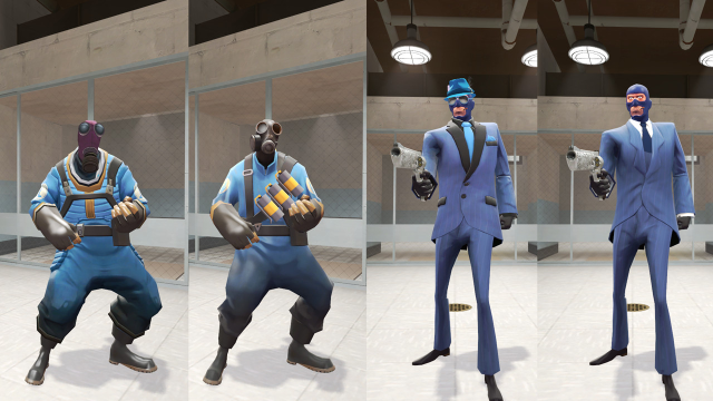 A side by side view of no-hats-bgum ON or OFF.